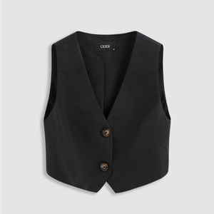 Recycled Fabric Solid Button Vest CIDER